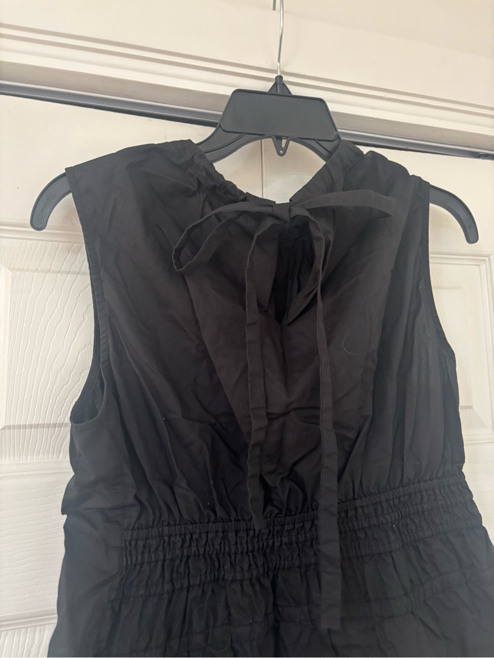 PROENZA SCHOULER White Label Birdie Shirred Cotton Poplin Blouse in Black - Picture 13 of 14